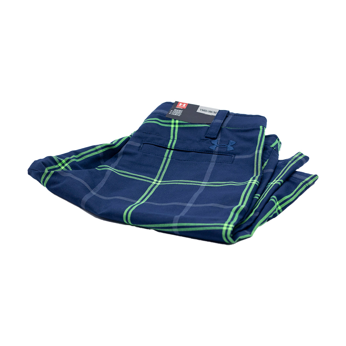 Short Under Armour Azul con Rayas Verdes