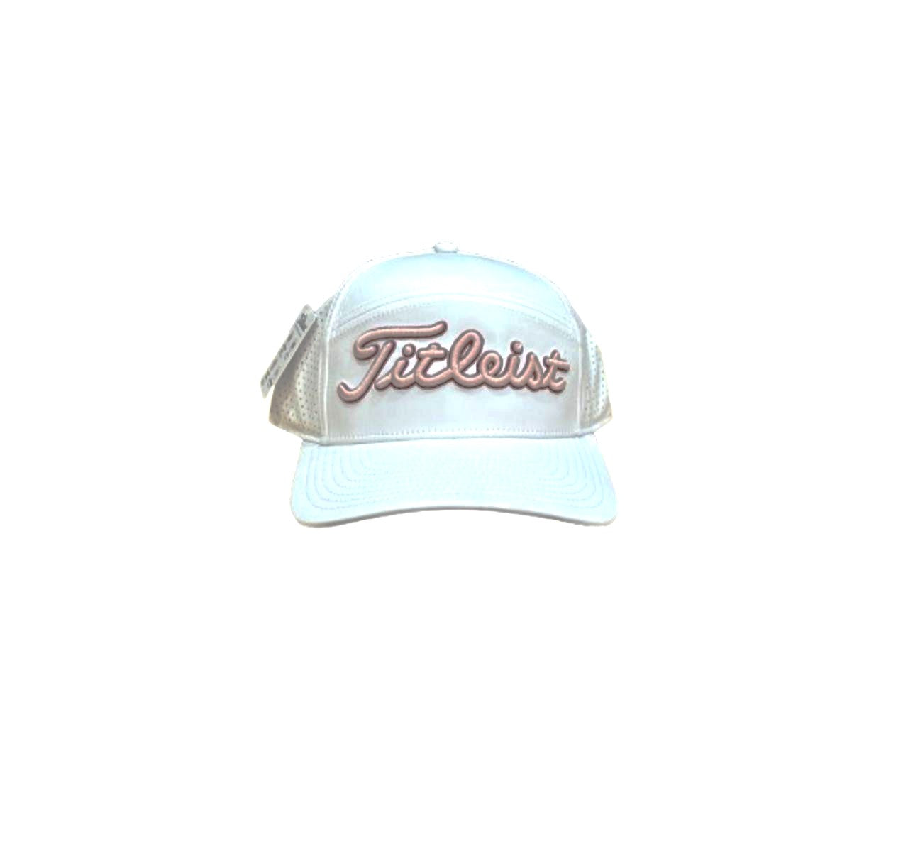 Gorra Titleist Blanca con logo rosa pastel